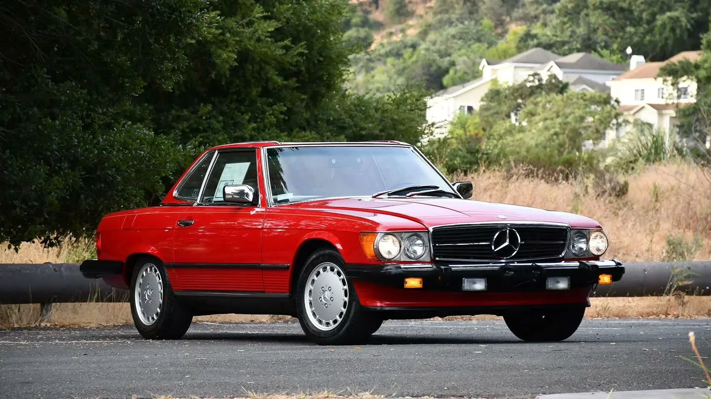 Red 1989 Mercedes-Benz 560 SL